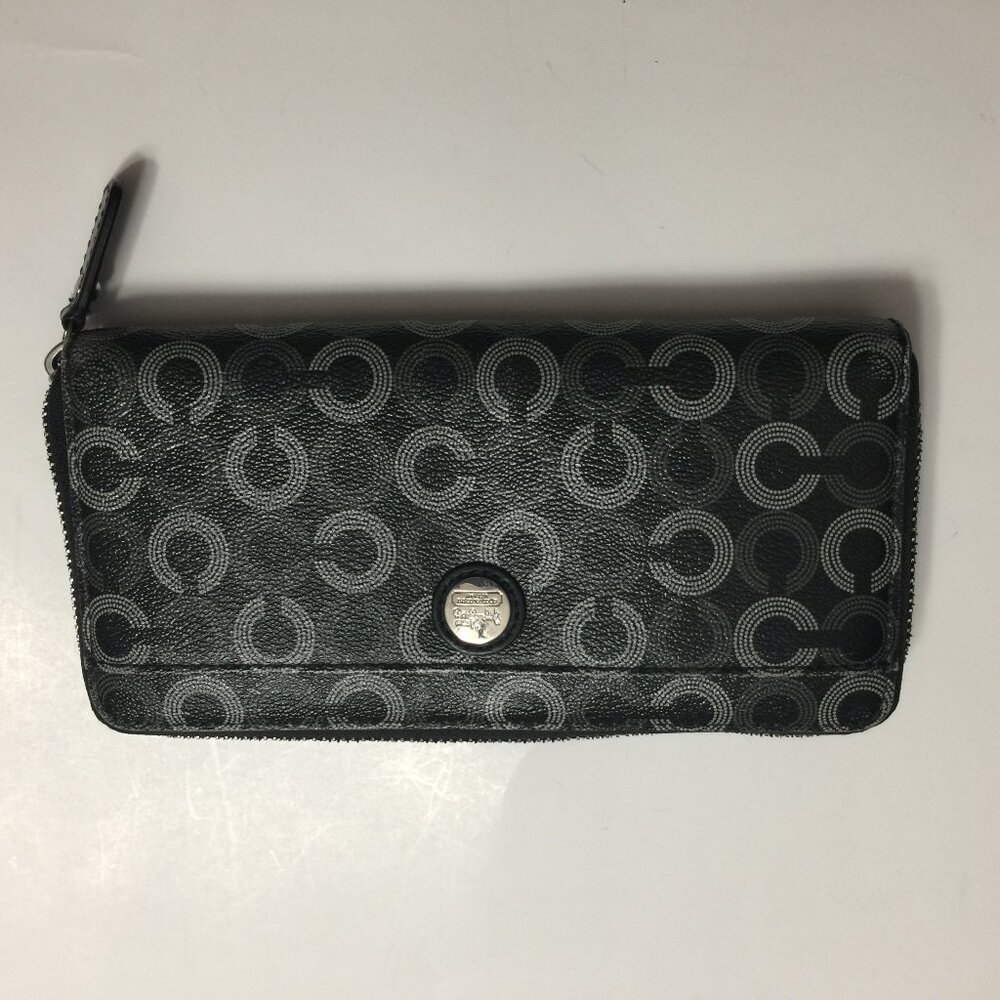 COACH SIGNATURE ZIP-AROUND WALLET